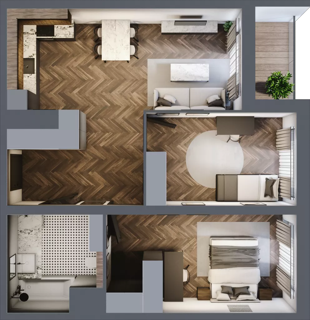 3 pokoje, mieszkanie 67,94 m², piętro 2, oferta nr 2.2/2/M3, Lechicka 65, Poznań, Piątkowo, ul. Lechicka 65