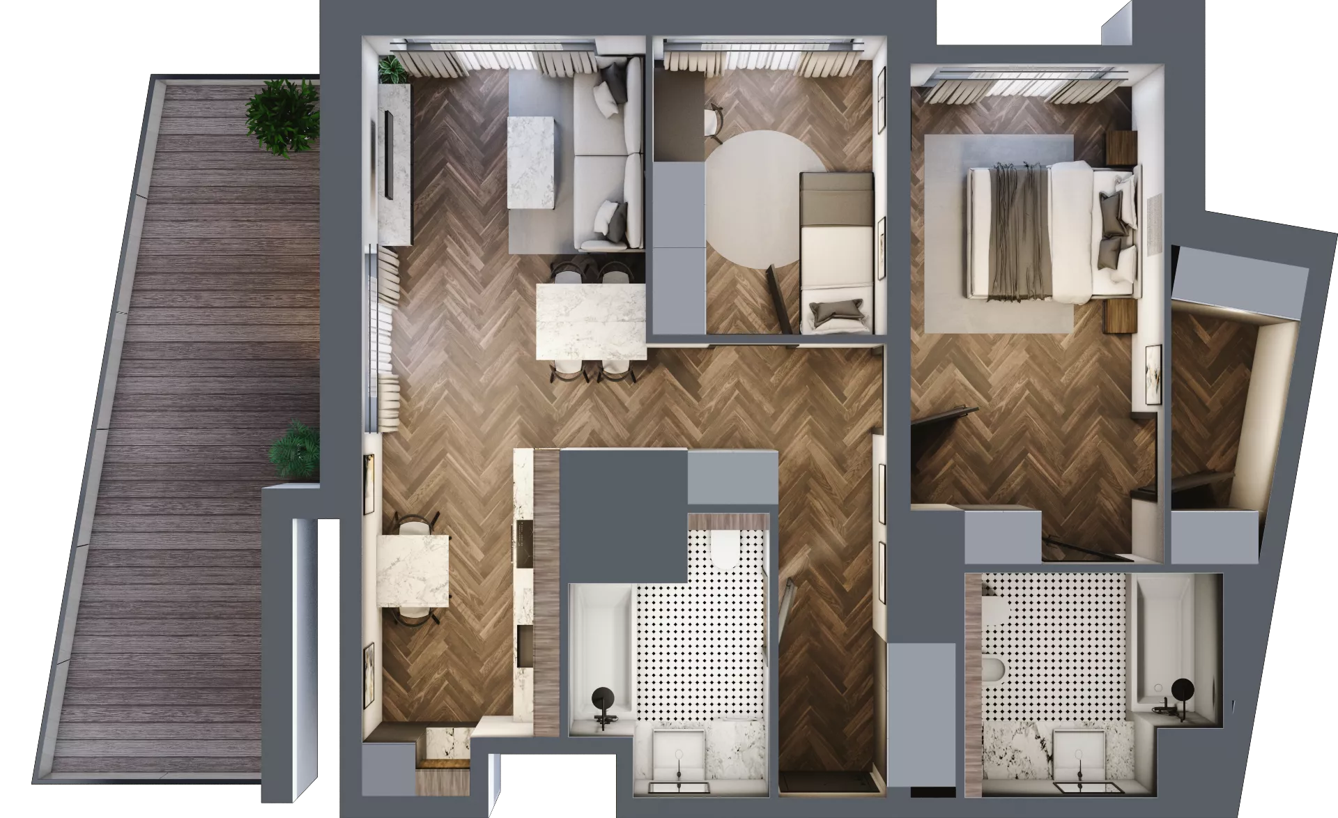 3 pokoje, mieszkanie 74,75 m², piętro 8, oferta nr 2.3/8/M9, Lechicka 65, Poznań, Piątkowo, ul. Lechicka 65