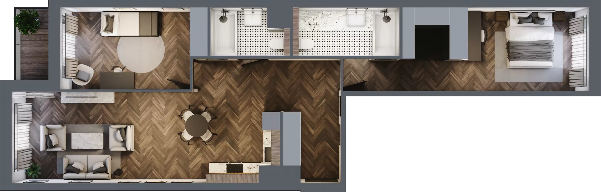 3 pokoje, mieszkanie 81,04 m², piętro 6, oferta nr 2.3/6/M1, Lechicka 65, Poznań, Piątkowo, ul. Lechicka 65
