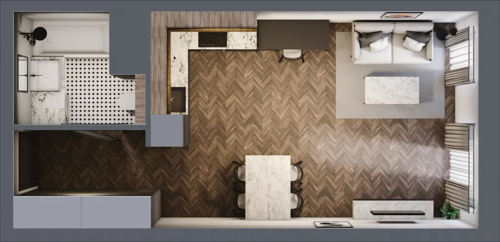1 pokój, mieszkanie 33,22 m², piętro 6, oferta nr 2.1/6/M2, Lechicka 65, Poznań, Piątkowo, ul. Lechicka 65