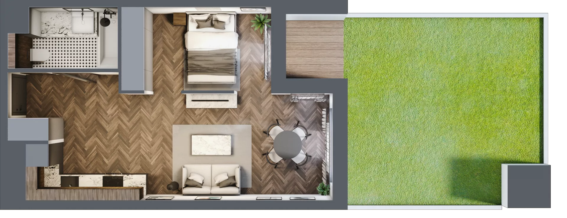 2 pokoje, mieszkanie 38,53 m², parter, oferta nr 2.2/0/M2, Lechicka 65, Poznań, Piątkowo, ul. Lechicka 65