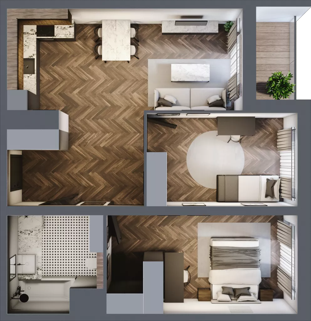 3 pokoje, mieszkanie 67,94 m², piętro 5, oferta nr 2.2/5/M3, Lechicka 65, Poznań, Piątkowo, ul. Lechicka 65