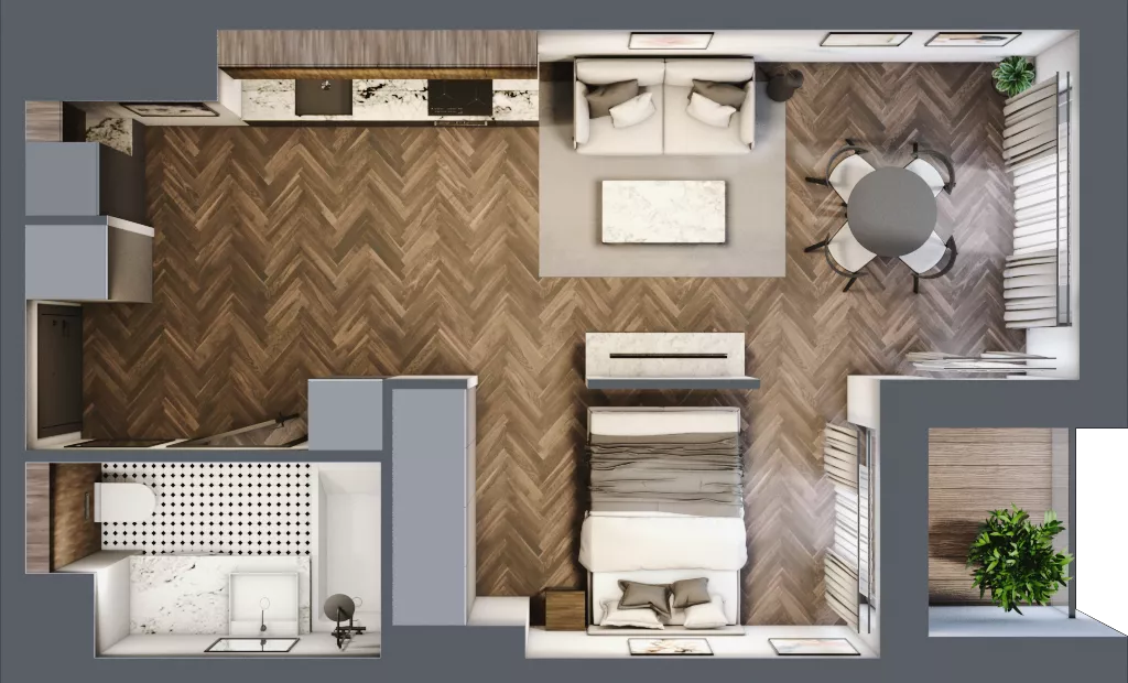 2 pokoje, mieszkanie 38,15 m², piętro 6, oferta nr 2.1/6/M5, Lechicka 65, Poznań, Piątkowo, ul. Lechicka 65