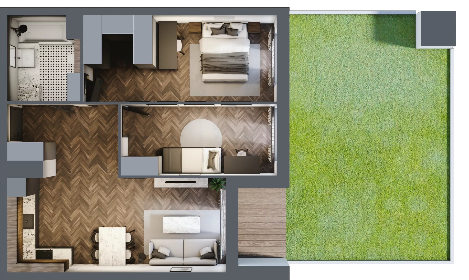 3 pokoje, mieszkanie 63,19 m², parter, oferta nr 2.1/0/M5, Lechicka 65, Poznań, Piątkowo, ul. Lechicka 65