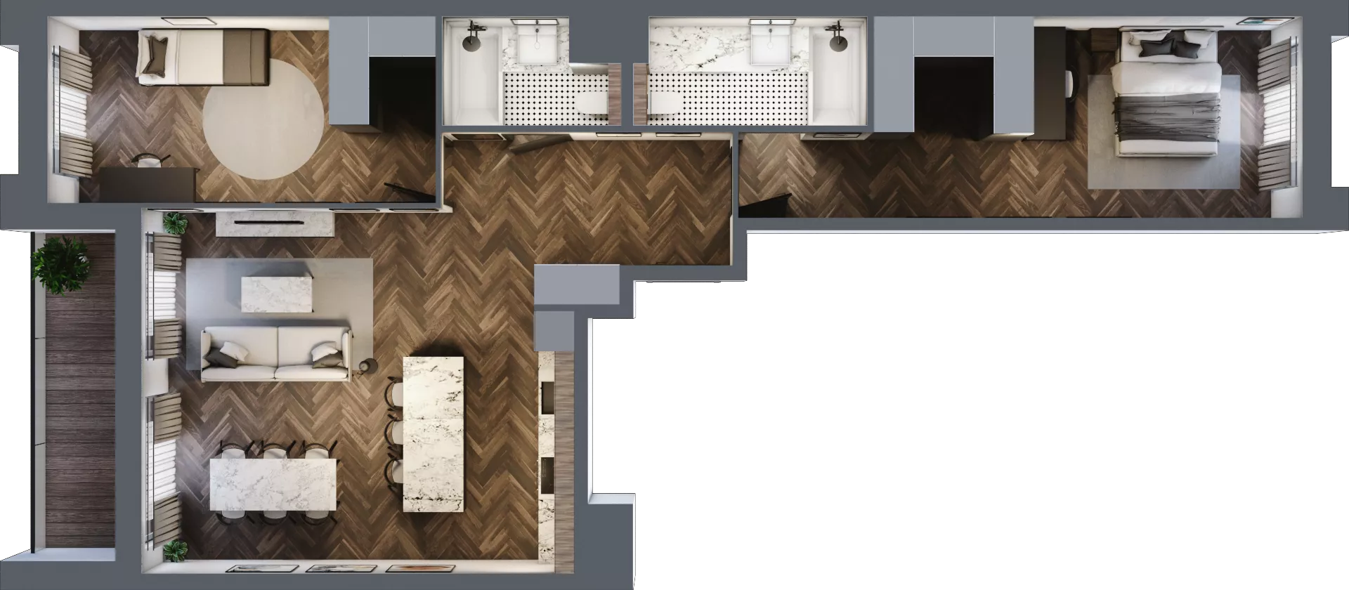 3 pokoje, mieszkanie 90,24 m², piętro 3, oferta nr 2.2/3/M1, Lechicka 65, Poznań, Piątkowo, ul. Lechicka 65