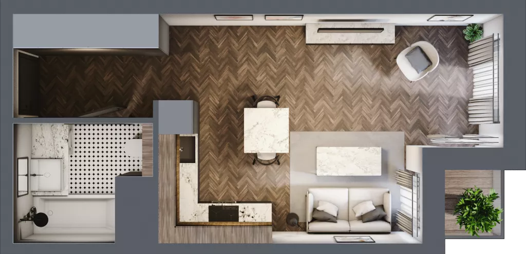 1 pokój, mieszkanie 30,87 m², piętro 1, oferta nr 2.1/1/M5, Lechicka 65, Poznań, Piątkowo, ul. Lechicka 65