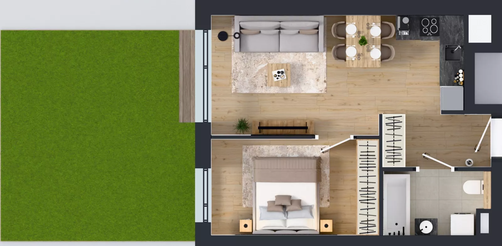 2 pokoje, mieszkanie 38,68 m², parter, oferta nr A.4.1.04, Botanika Skierniewice, Skierniewice, Aleja Macieja Rataja 18