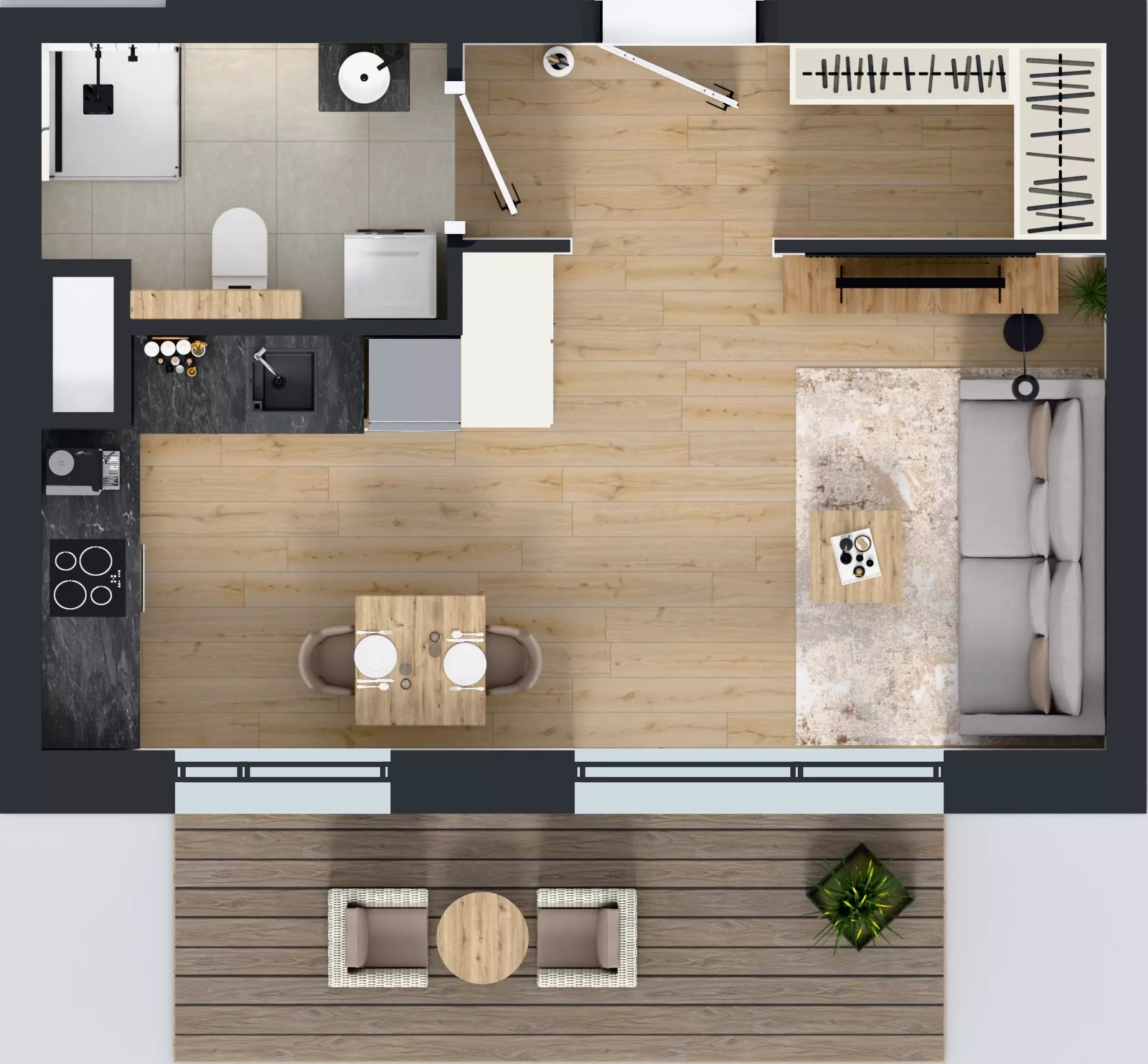 1 pokój, mieszkanie 30,61 m², piętro 1, oferta nr A.1.2.03, Botanika Skierniewice, Skierniewice, Aleja Macieja Rataja 18