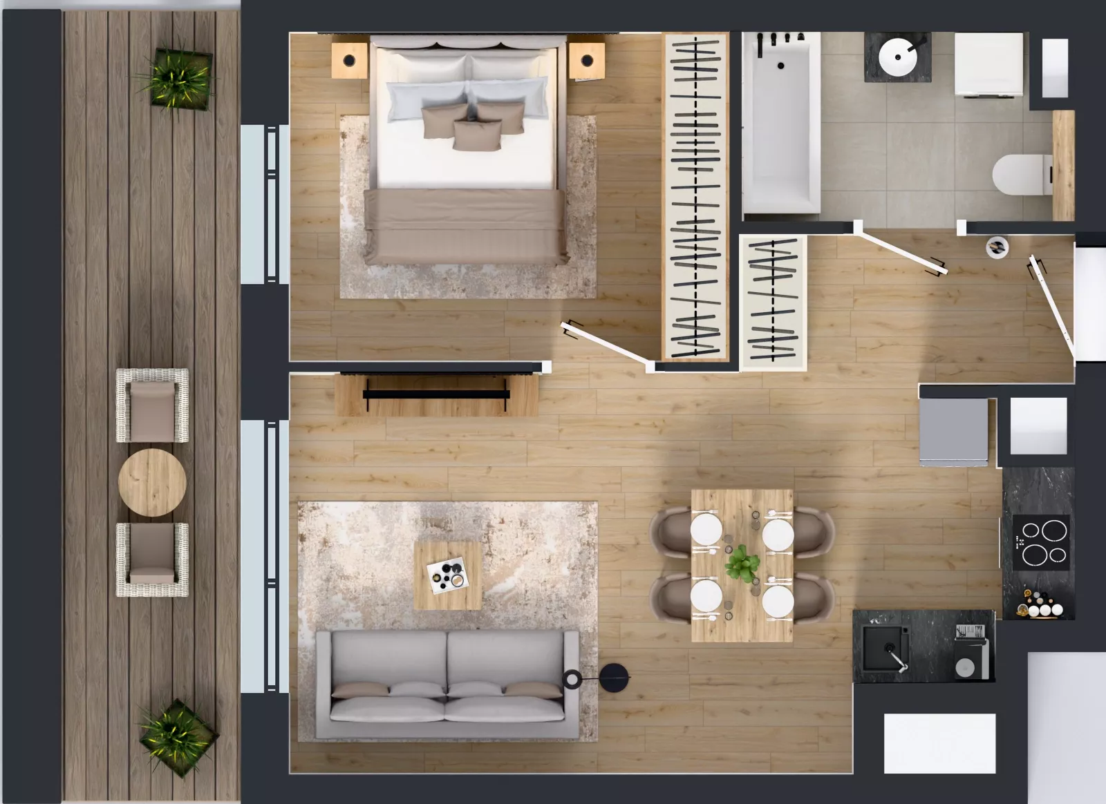 2 pokoje, mieszkanie 41,59 m², piętro 1, oferta nr A.2.2.05, Botanika Skierniewice, Skierniewice, Aleja Macieja Rataja 18