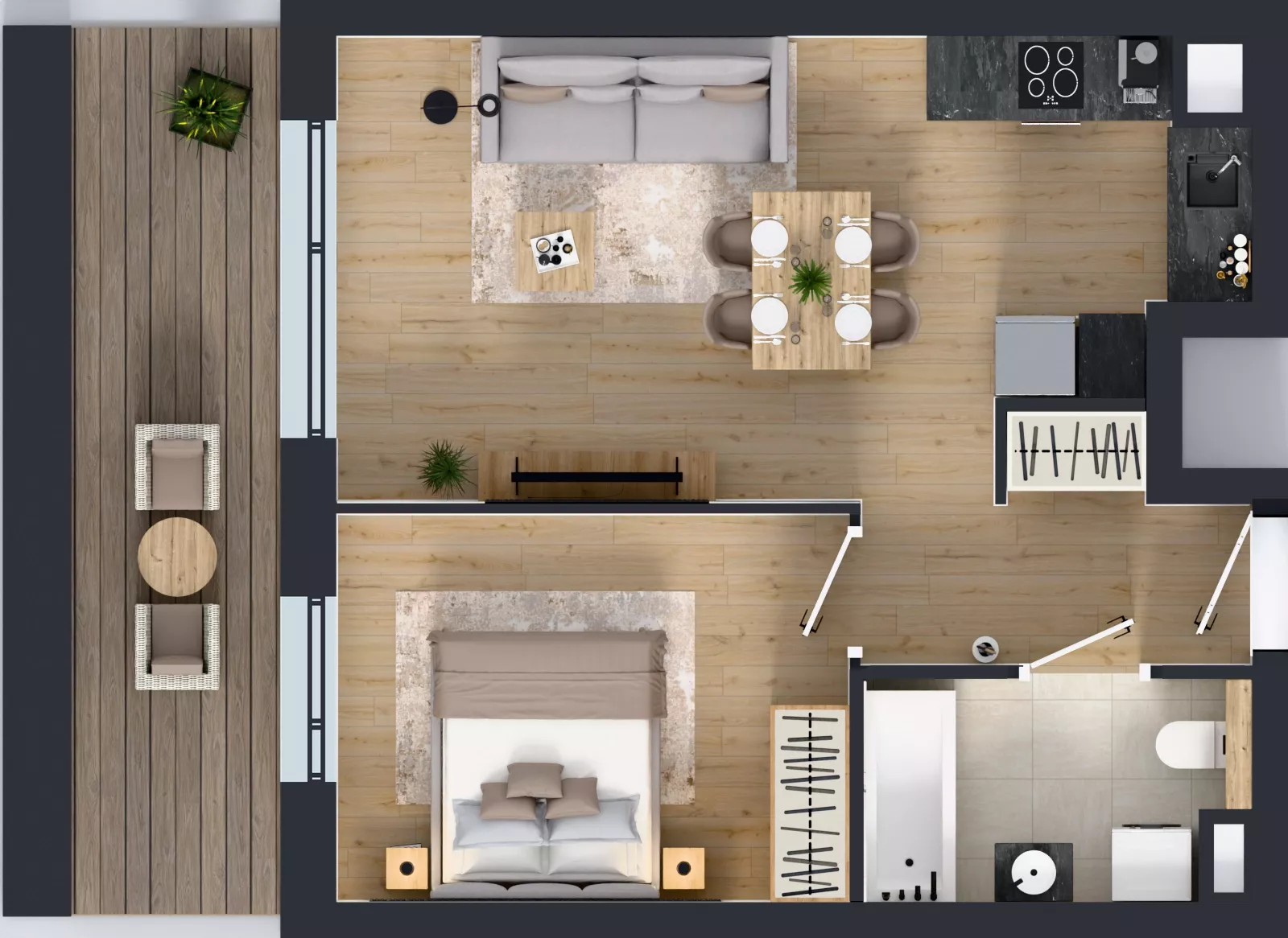 2 pokoje, mieszkanie 42,38 m², piętro 1, oferta nr A.2.2.06, Botanika Skierniewice, Skierniewice, Aleja Macieja Rataja 18