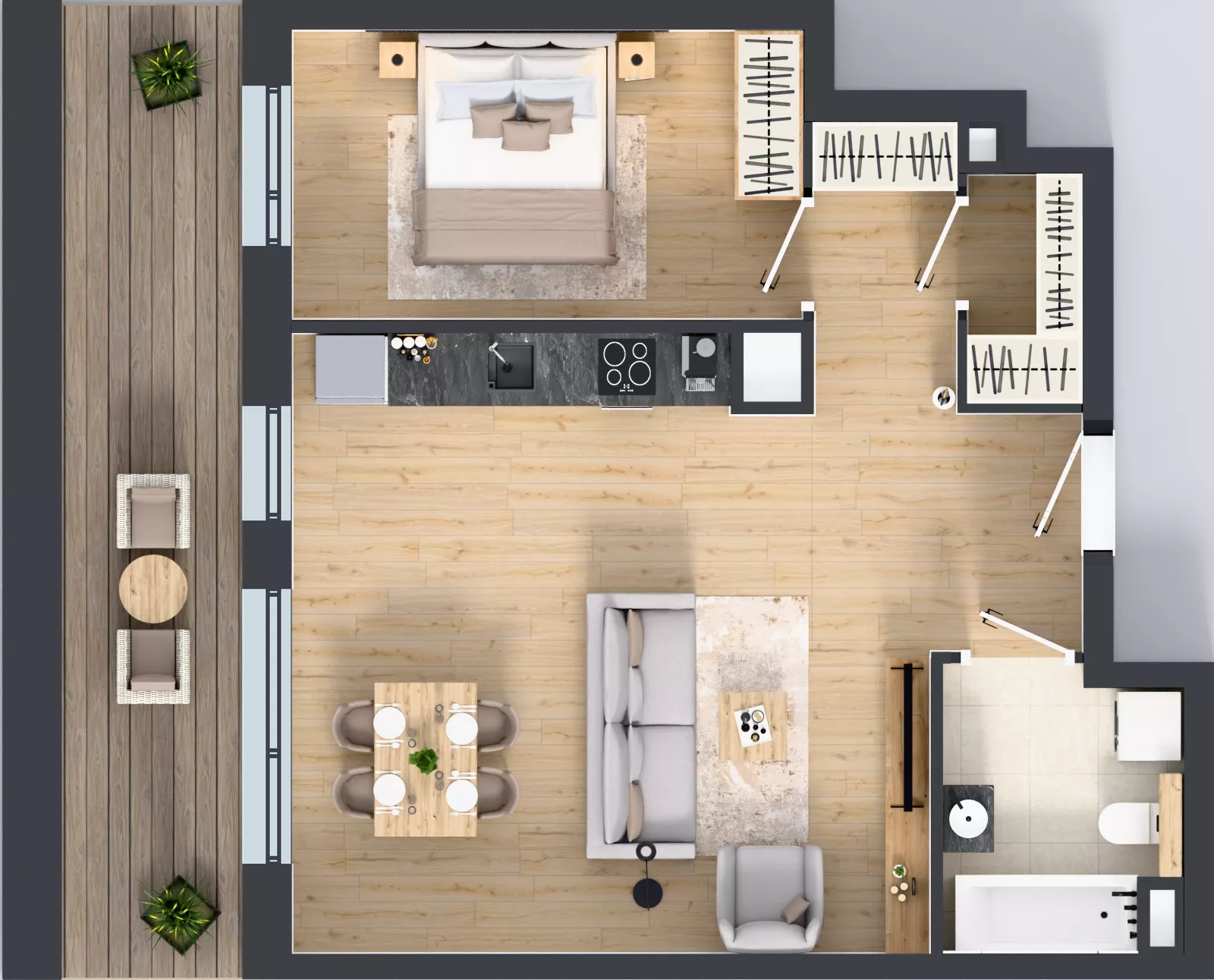 2 pokoje, mieszkanie 53,55 m², piętro 1, oferta nr A.3.2.04, Botanika Skierniewice, Skierniewice, Aleja Macieja Rataja 18