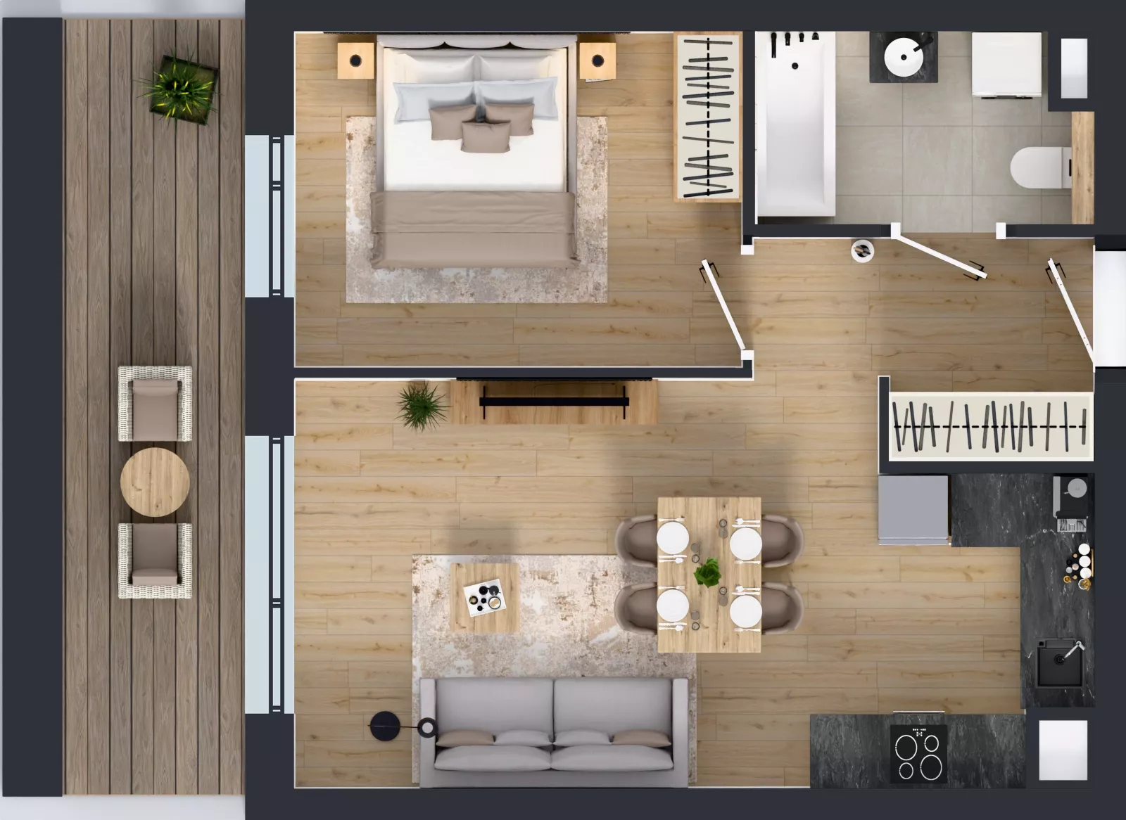 2 pokoje, mieszkanie 43,53 m², piętro 1, oferta nr A.3.2.05, Botanika Skierniewice, Skierniewice, Aleja Macieja Rataja 18