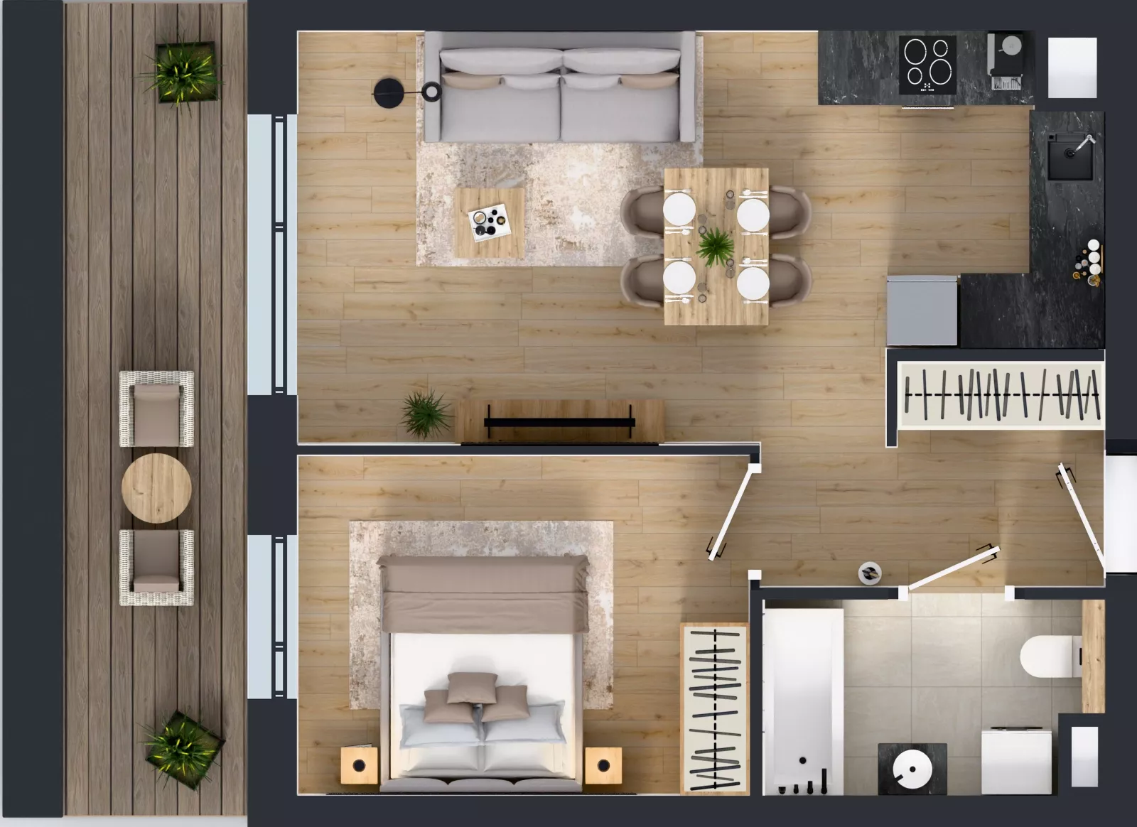 2 pokoje, mieszkanie 43,53 m², piętro 1, oferta nr A.3.2.06, Botanika Skierniewice, Skierniewice, Aleja Macieja Rataja 18
