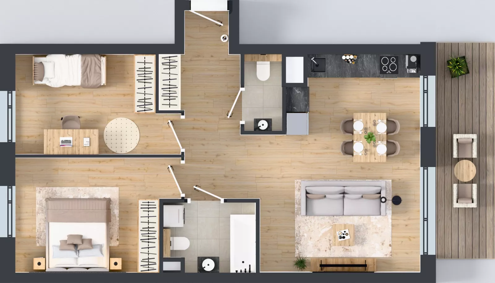3 pokoje, mieszkanie 65,18 m², piętro 1, oferta nr A.3.2.09, Botanika Skierniewice, Skierniewice, Aleja Macieja Rataja 18
