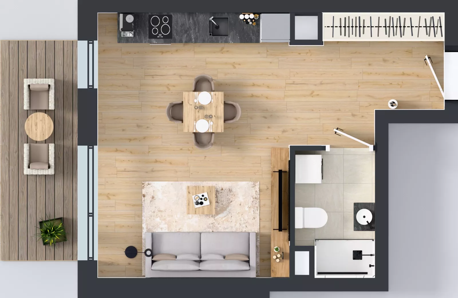 1 pokój, mieszkanie 34,18 m², piętro 1, oferta nr A.4.2.02, Botanika Skierniewice, Skierniewice, Aleja Macieja Rataja 18