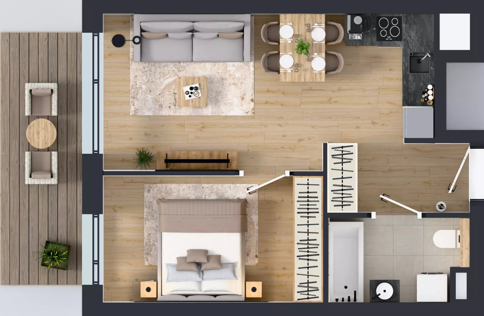 2 pokoje, mieszkanie 38,68 m², piętro 1, oferta nr A.4.2.03, Botanika Skierniewice, Skierniewice, Aleja Macieja Rataja 18