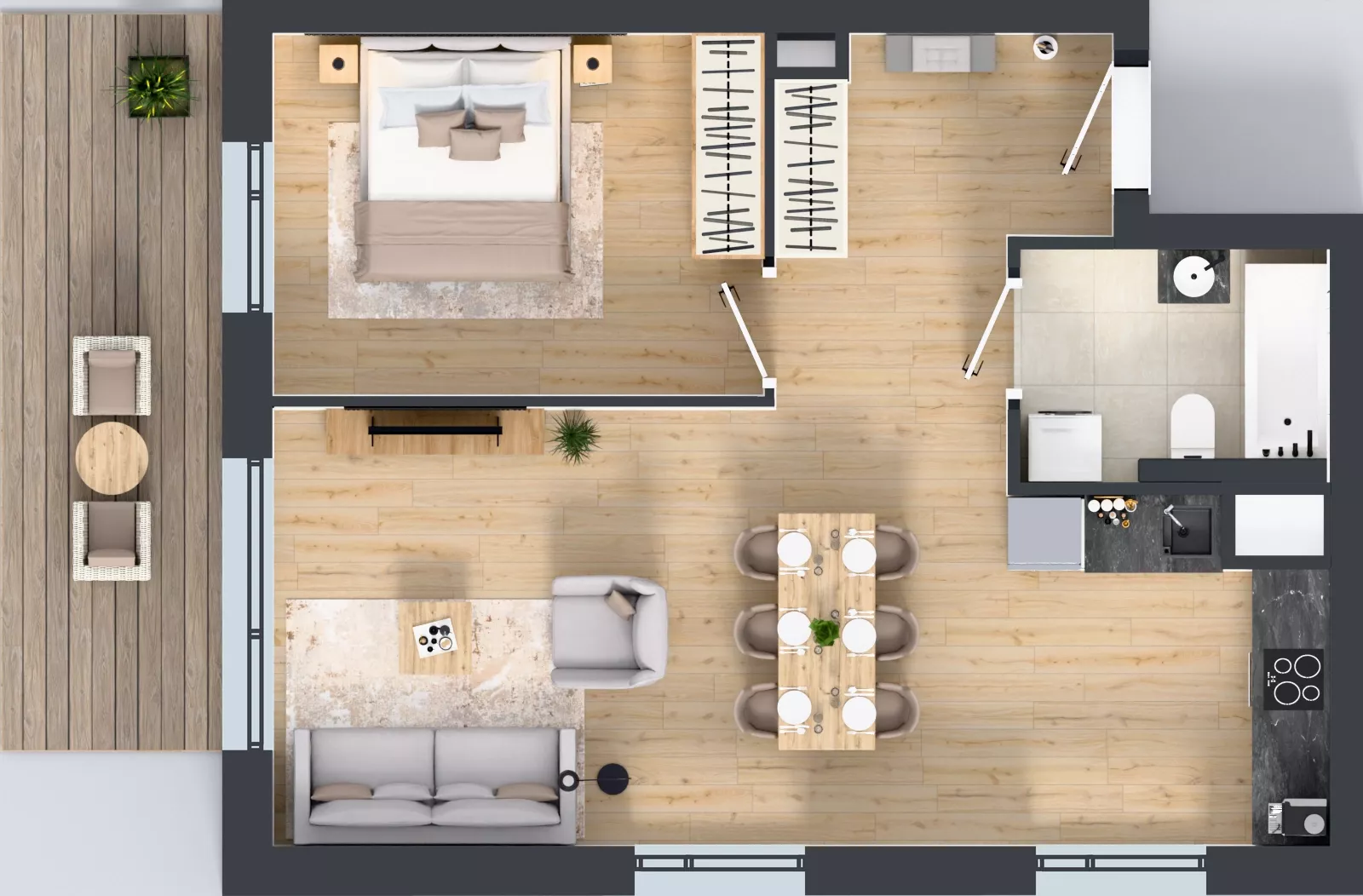 2 pokoje, mieszkanie 53,16 m², piętro 2, oferta nr A.2.3.03, Botanika Skierniewice, Skierniewice, Aleja Macieja Rataja 18