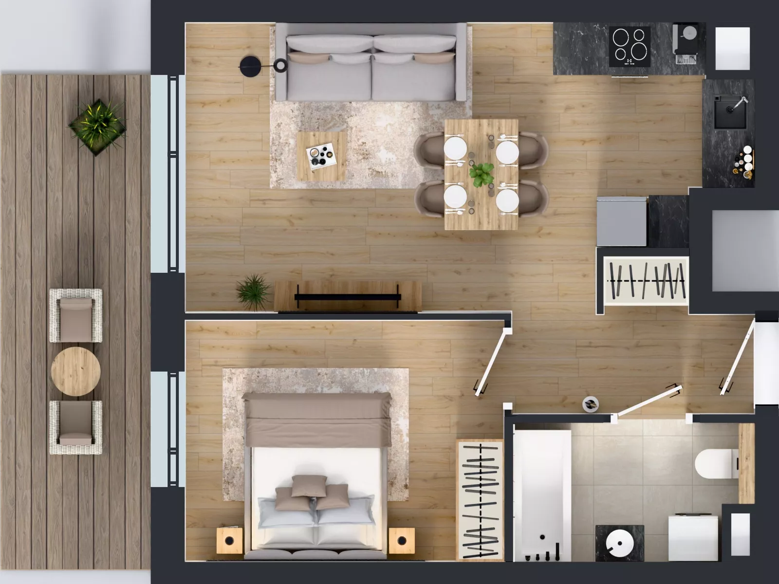 2 pokoje, mieszkanie 42,38 m², piętro 2, oferta nr A.2.3.06, Botanika Skierniewice, Skierniewice, Aleja Macieja Rataja 18