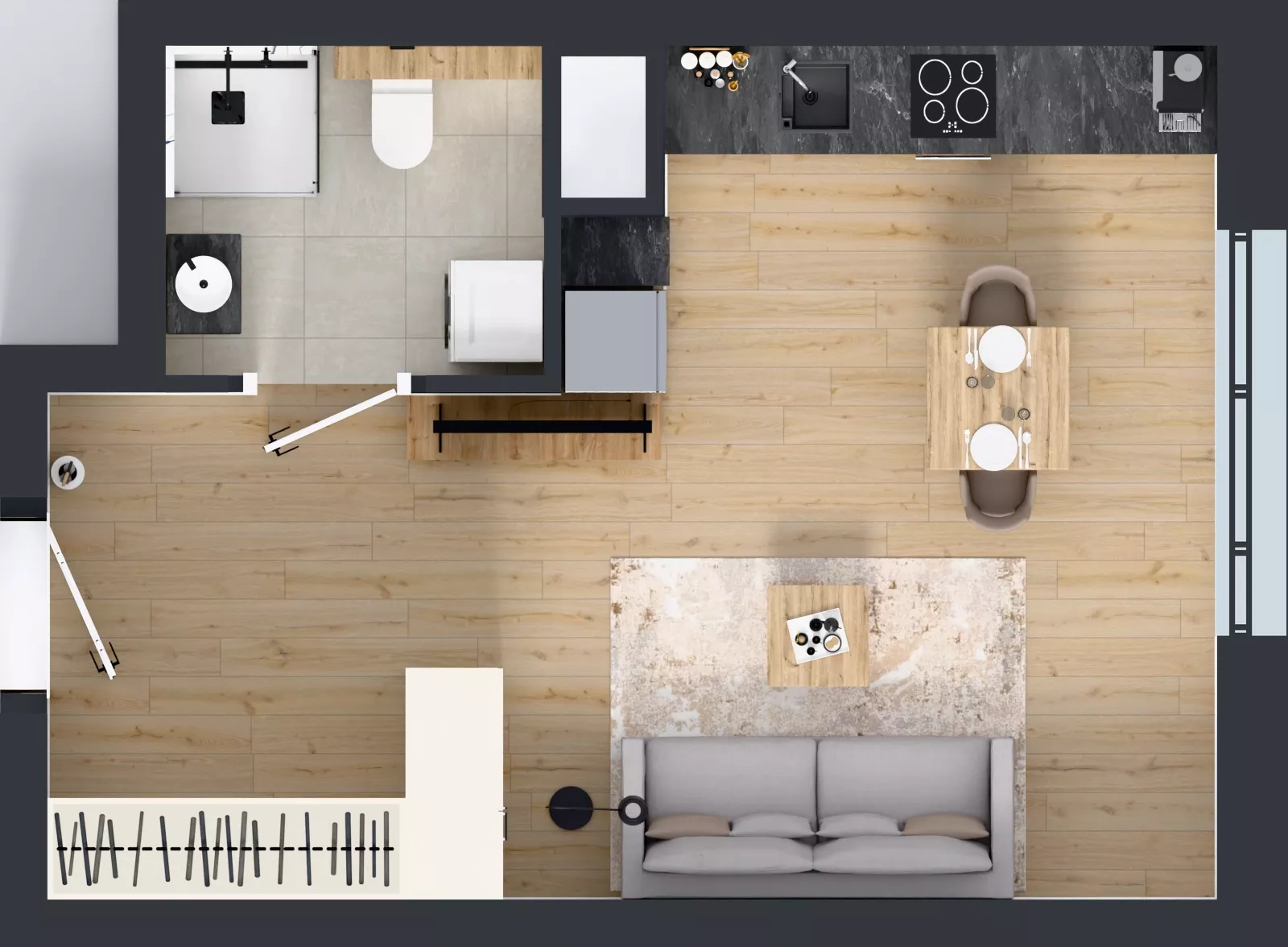 1 pokój, mieszkanie 32,46 m², piętro 2, oferta nr A.2.3.10, Botanika Skierniewice, Skierniewice, Aleja Macieja Rataja 18