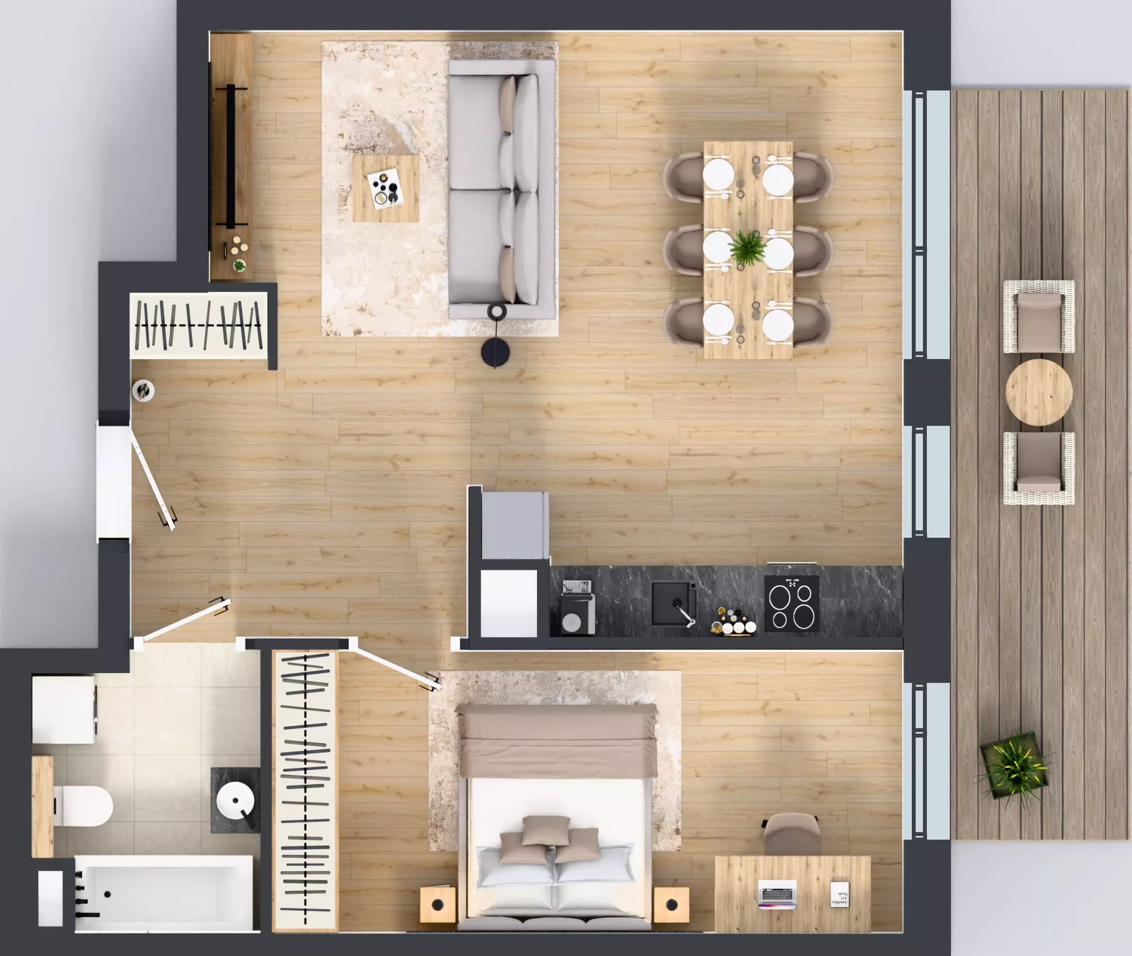 2 pokoje, mieszkanie 54,44 m², piętro 2, oferta nr A.3.3.03, Botanika Skierniewice, Skierniewice, Aleja Macieja Rataja 18