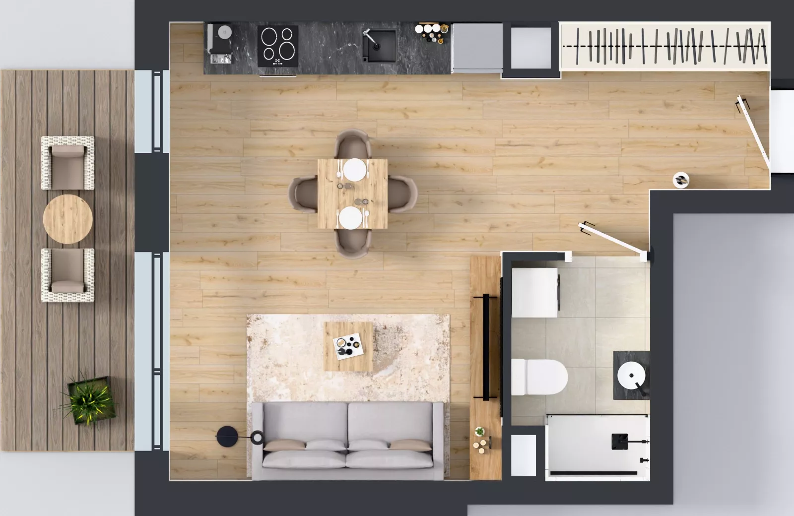 1 pokój, mieszkanie 34,18 m², piętro 2, oferta nr A.4.3.02, Botanika Skierniewice, Skierniewice, Aleja Macieja Rataja 18