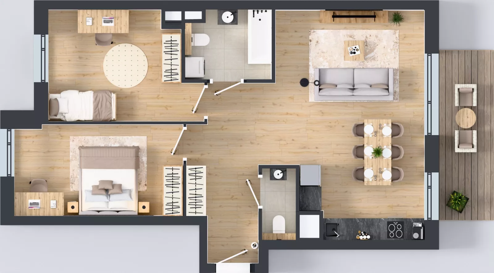 3 pokoje, mieszkanie 72,69 m², piętro 2, oferta nr A.4.3.05, Botanika Skierniewice, Skierniewice, Aleja Macieja Rataja 18