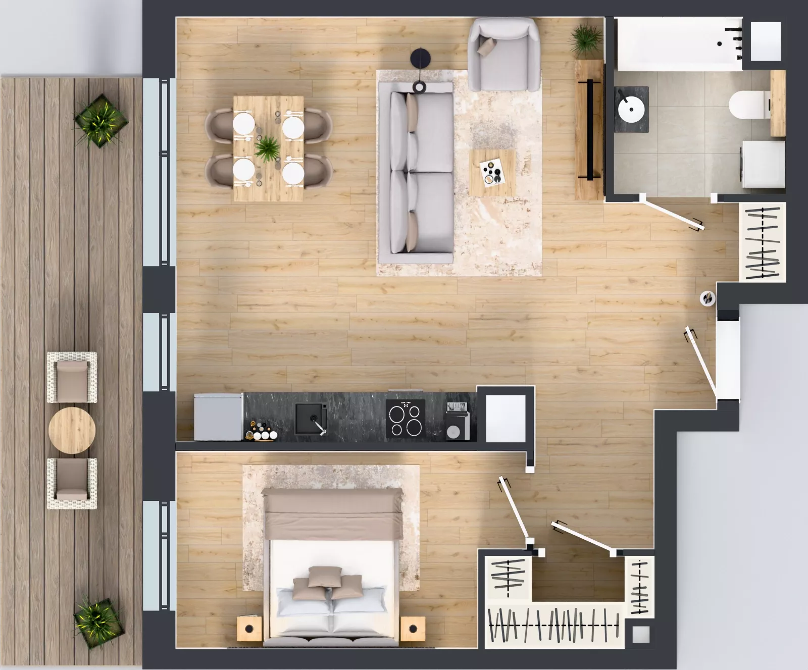 2 pokoje, mieszkanie 54,15 m², piętro 3, oferta nr A.2.4.05, Botanika Skierniewice, Skierniewice, Aleja Macieja Rataja 18