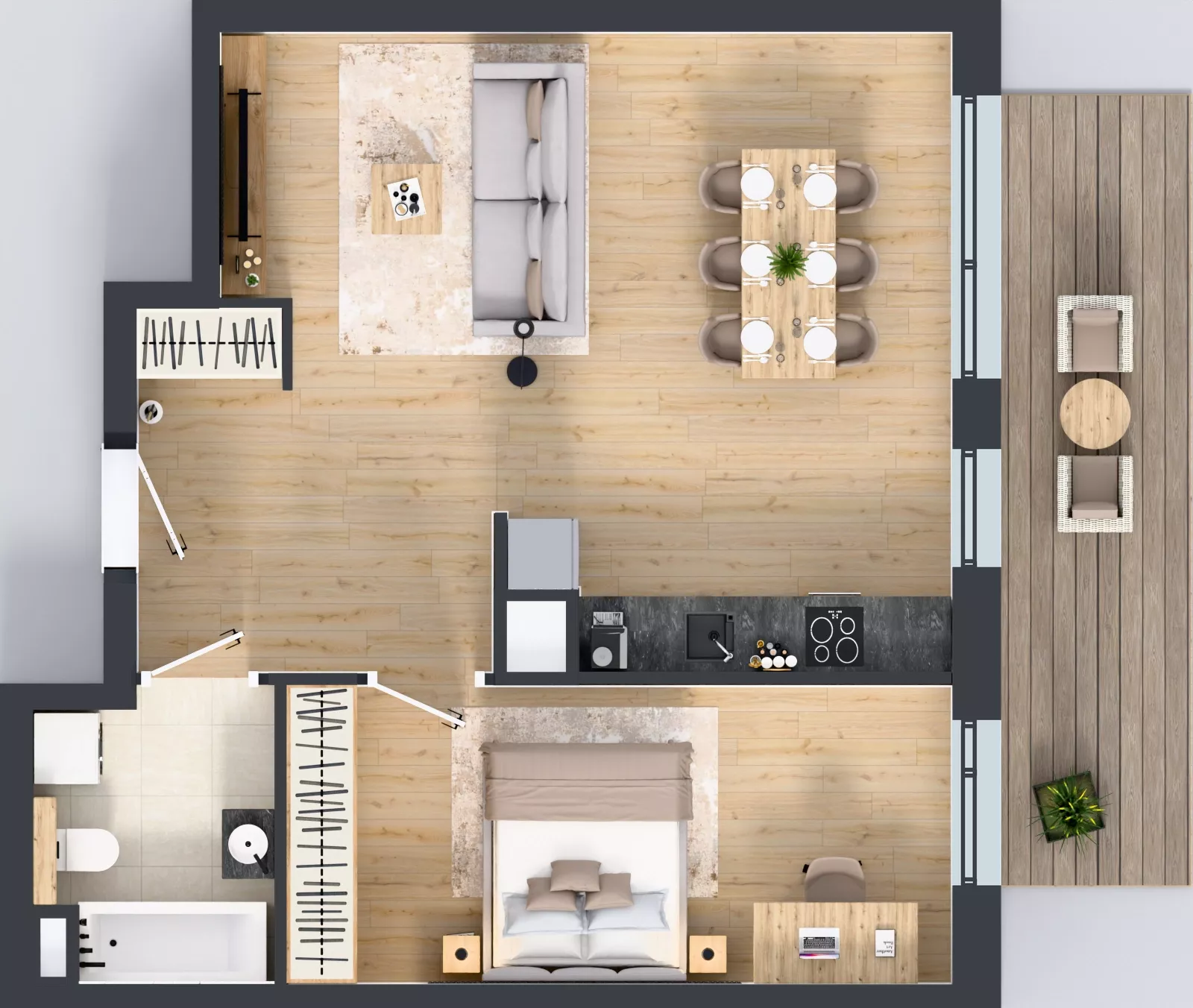 2 pokoje, mieszkanie 54,44 m², piętro 3, oferta nr A.3.4.03, Botanika Skierniewice, Skierniewice, Aleja Macieja Rataja 18