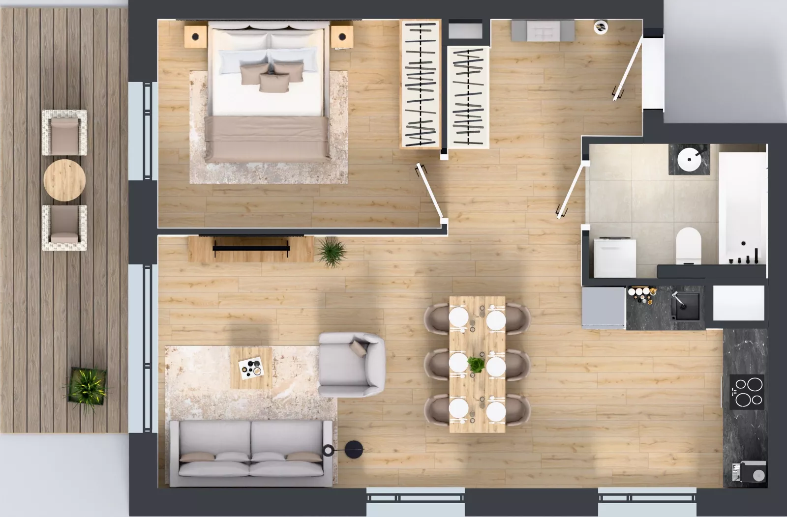 2 pokoje, mieszkanie 53,16 m², piętro 4, oferta nr A.2.5.02, Botanika Skierniewice, Skierniewice, Aleja Macieja Rataja 18