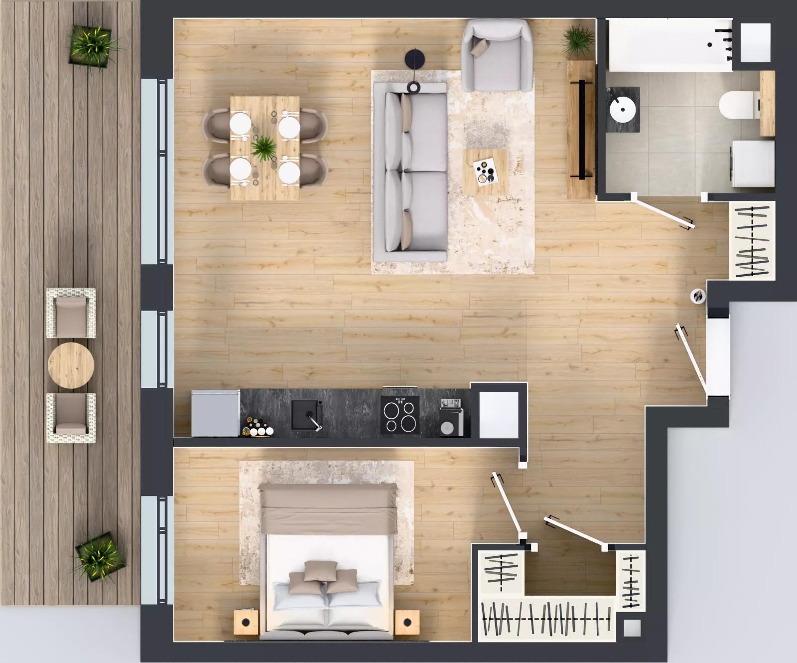 2 pokoje, mieszkanie 54,15 m², piętro 4, oferta nr A.2.5.06, Botanika Skierniewice, Skierniewice, Aleja Macieja Rataja 18