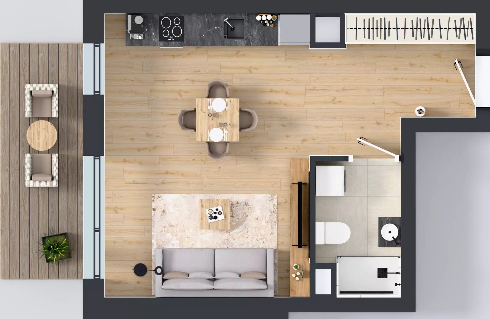 1 pokój, mieszkanie 34,18 m², piętro 4, oferta nr A.4.5.02, Botanika Skierniewice, Skierniewice, Aleja Macieja Rataja 18