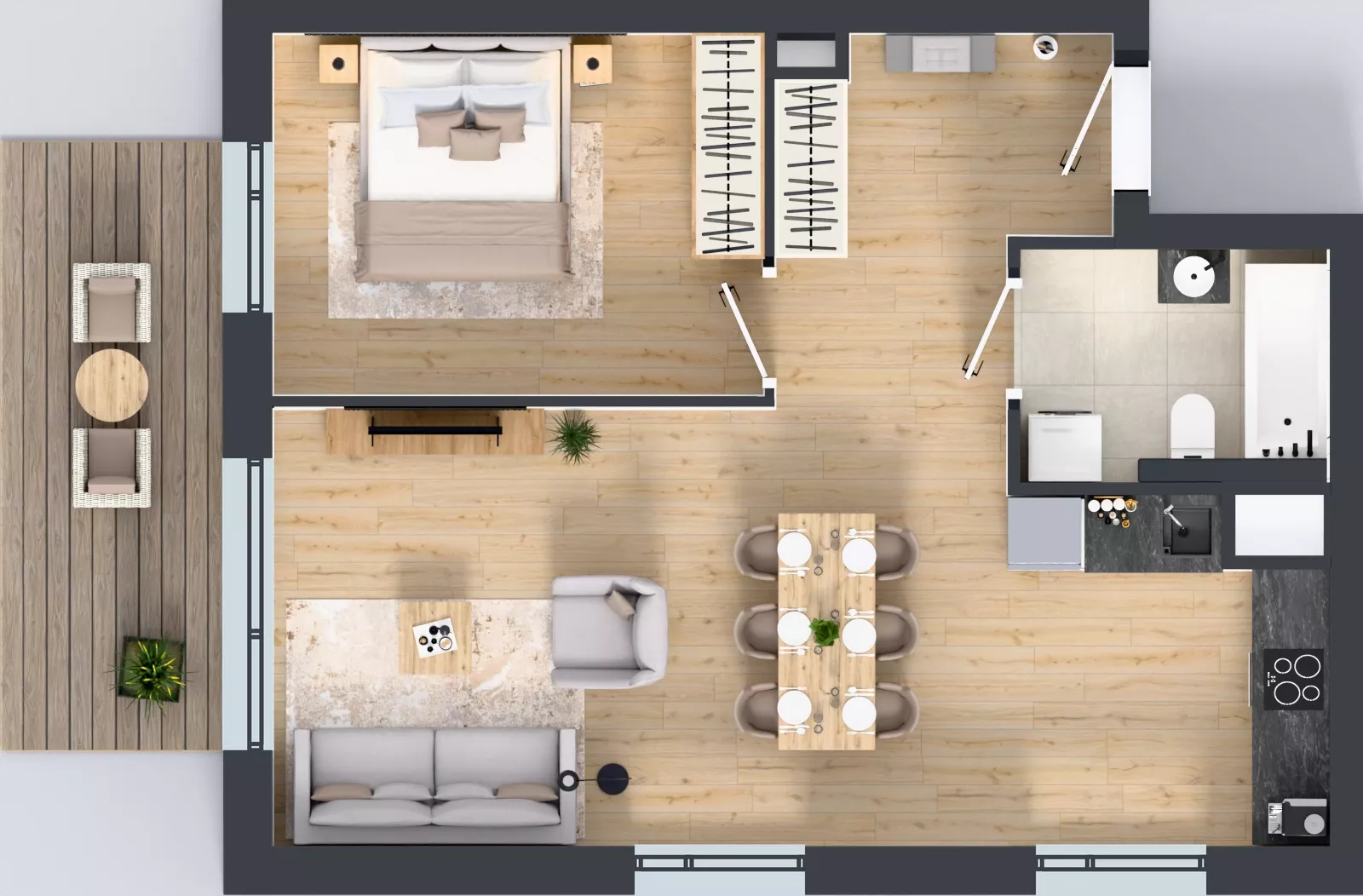 2 pokoje, mieszkanie 53,16 m², piętro 5, oferta nr A.2.6.02, Botanika Skierniewice, Skierniewice, Aleja Macieja Rataja 18