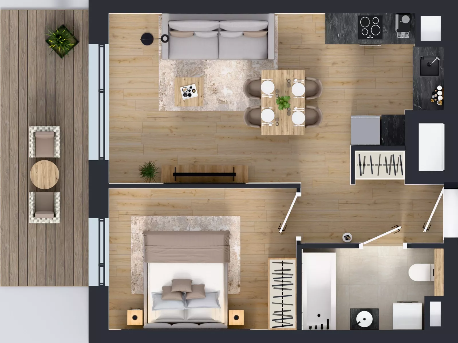 2 pokoje, mieszkanie 42,38 m², piętro 5, oferta nr A.2.6.05, Botanika Skierniewice, Skierniewice, Aleja Macieja Rataja 18