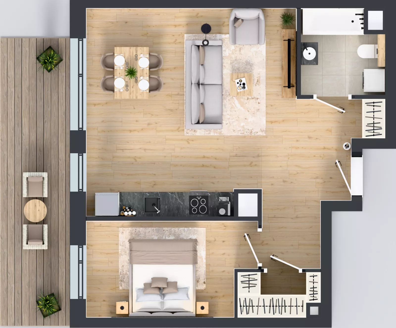 2 pokoje, mieszkanie 54,15 m², piętro 5, oferta nr A.2.6.06, Botanika Skierniewice, Skierniewice, Aleja Macieja Rataja 18