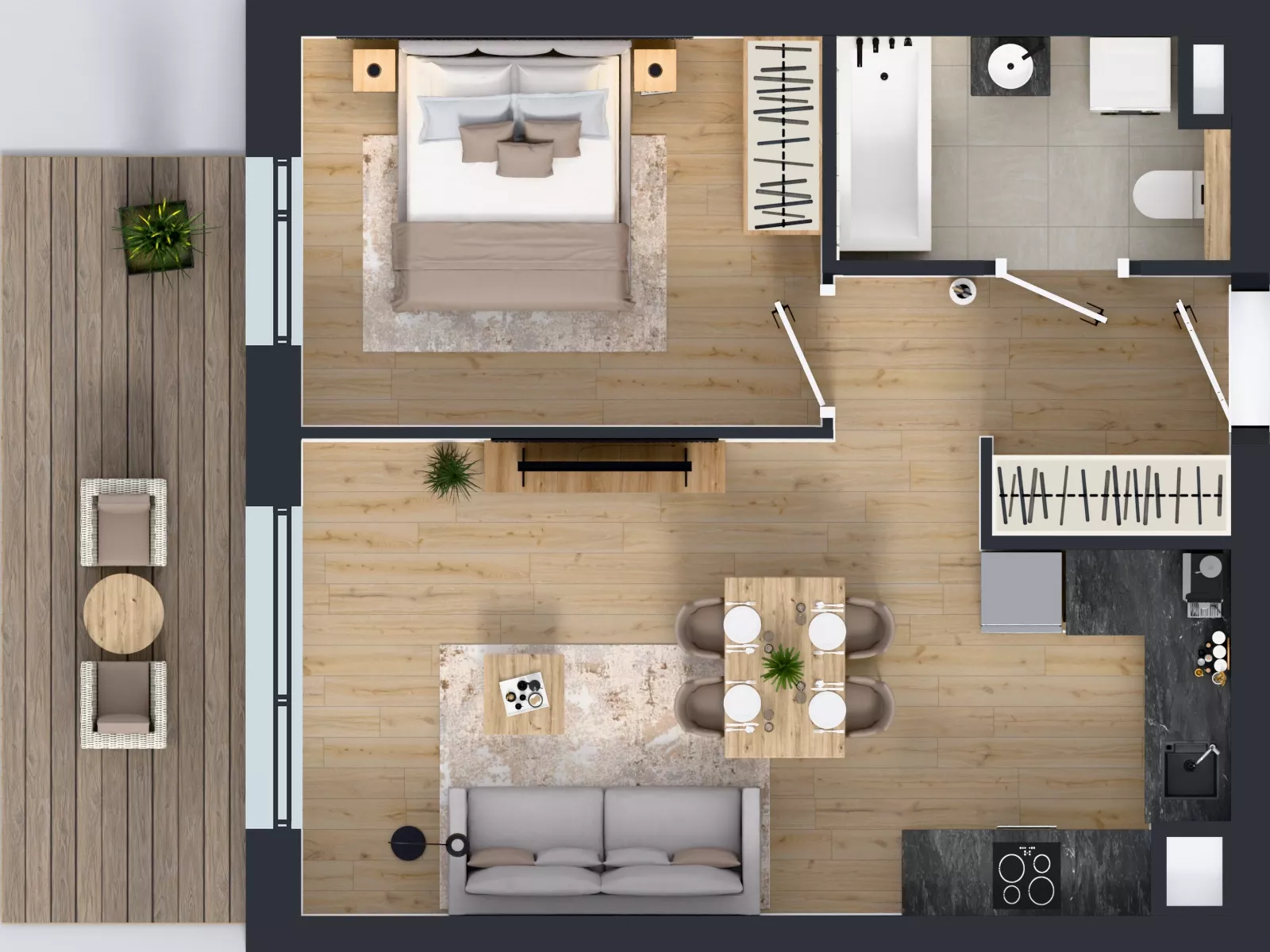 2 pokoje, mieszkanie 43,53 m², piętro 5, oferta nr A.3.6.05, Botanika Skierniewice, Skierniewice, Aleja Macieja Rataja 18