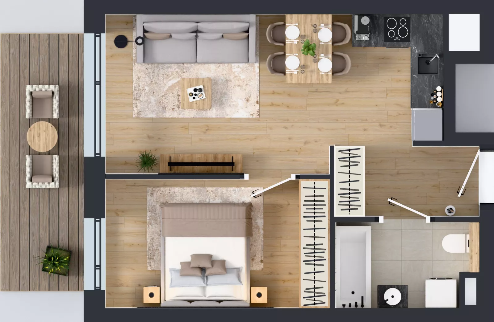 2 pokoje, mieszkanie 38,68 m², piętro 5, oferta nr A.4.6.03, Botanika Skierniewice, Skierniewice, Aleja Macieja Rataja 18