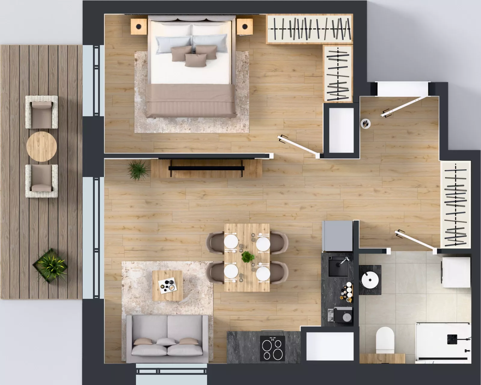 2 pokoje, mieszkanie 43,06 m², piętro 6, oferta nr A.2.7.01, Botanika Skierniewice, Skierniewice, Aleja Macieja Rataja 18