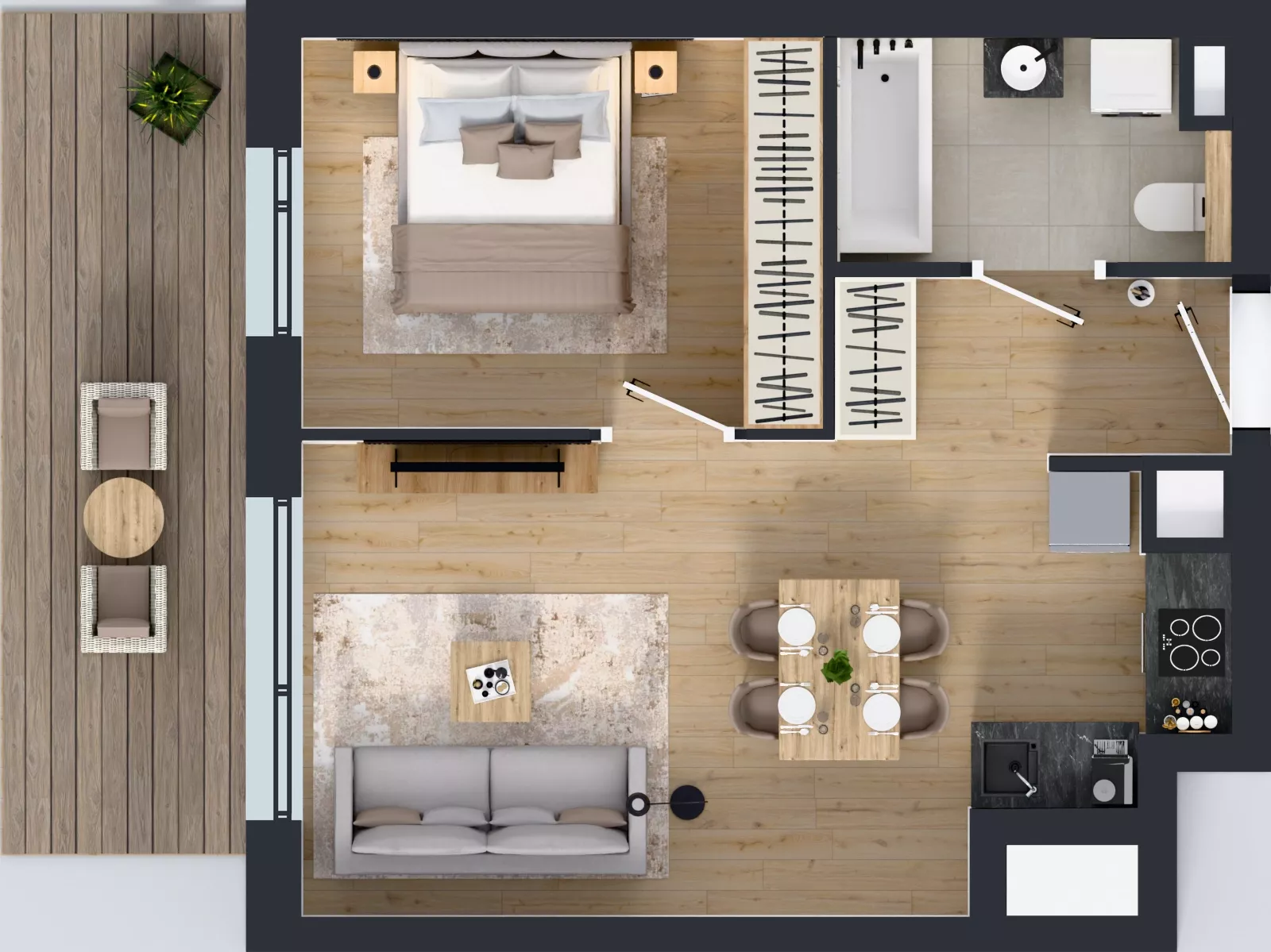 2 pokoje, mieszkanie 41,59 m², piętro 6, oferta nr A.2.7.04, Botanika Skierniewice, Skierniewice, Aleja Macieja Rataja 18