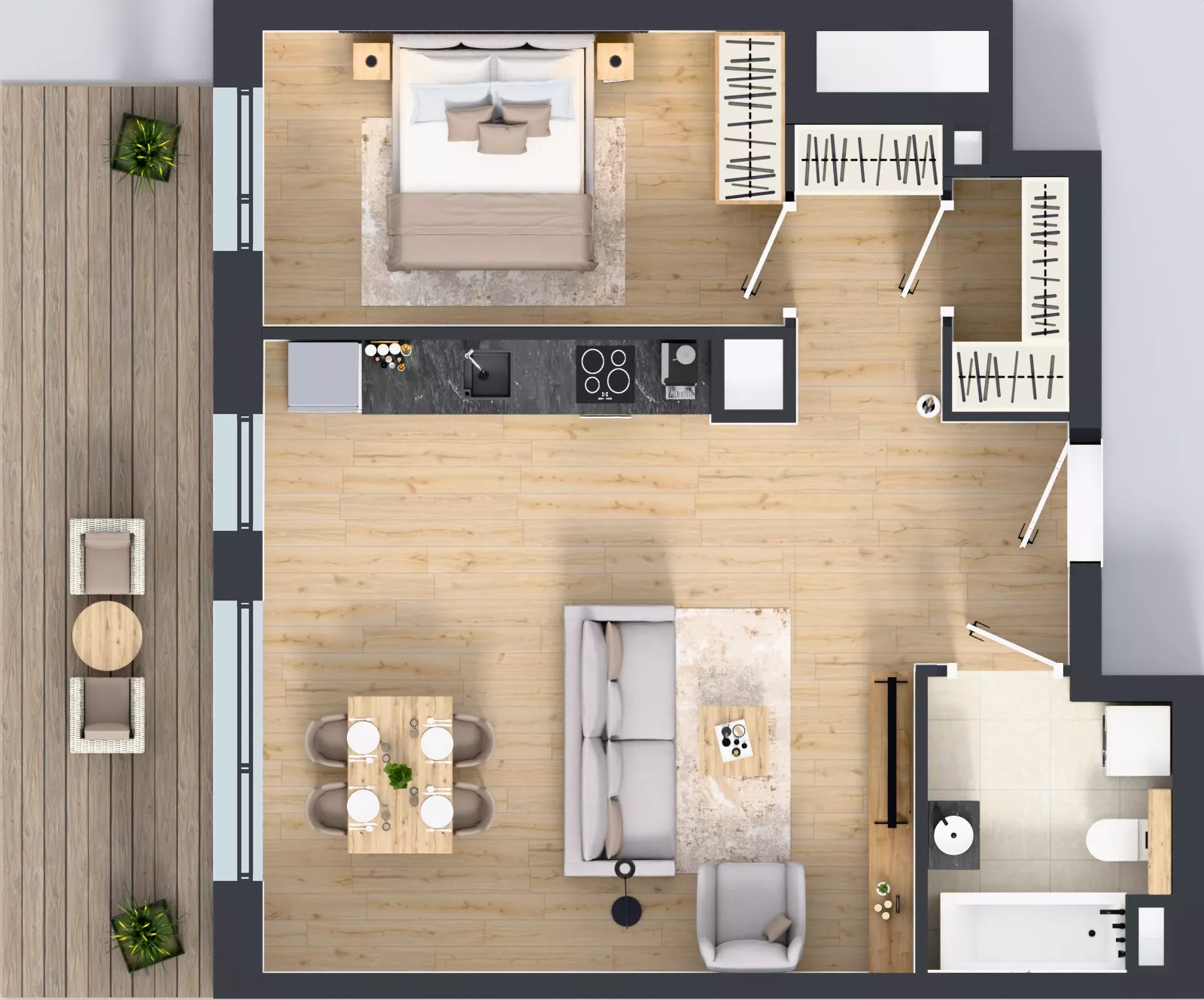 2 pokoje, mieszkanie 53,55 m², piętro 6, oferta nr A.3.7.04, Botanika Skierniewice, Skierniewice, Aleja Macieja Rataja 18