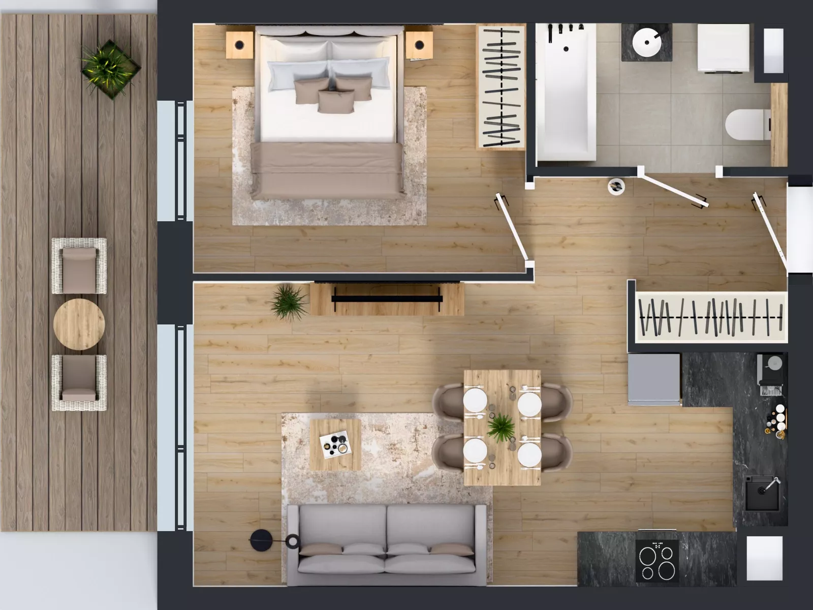 2 pokoje, mieszkanie 43,53 m², piętro 6, oferta nr A.3.7.05, Botanika Skierniewice, Skierniewice, Aleja Macieja Rataja 18