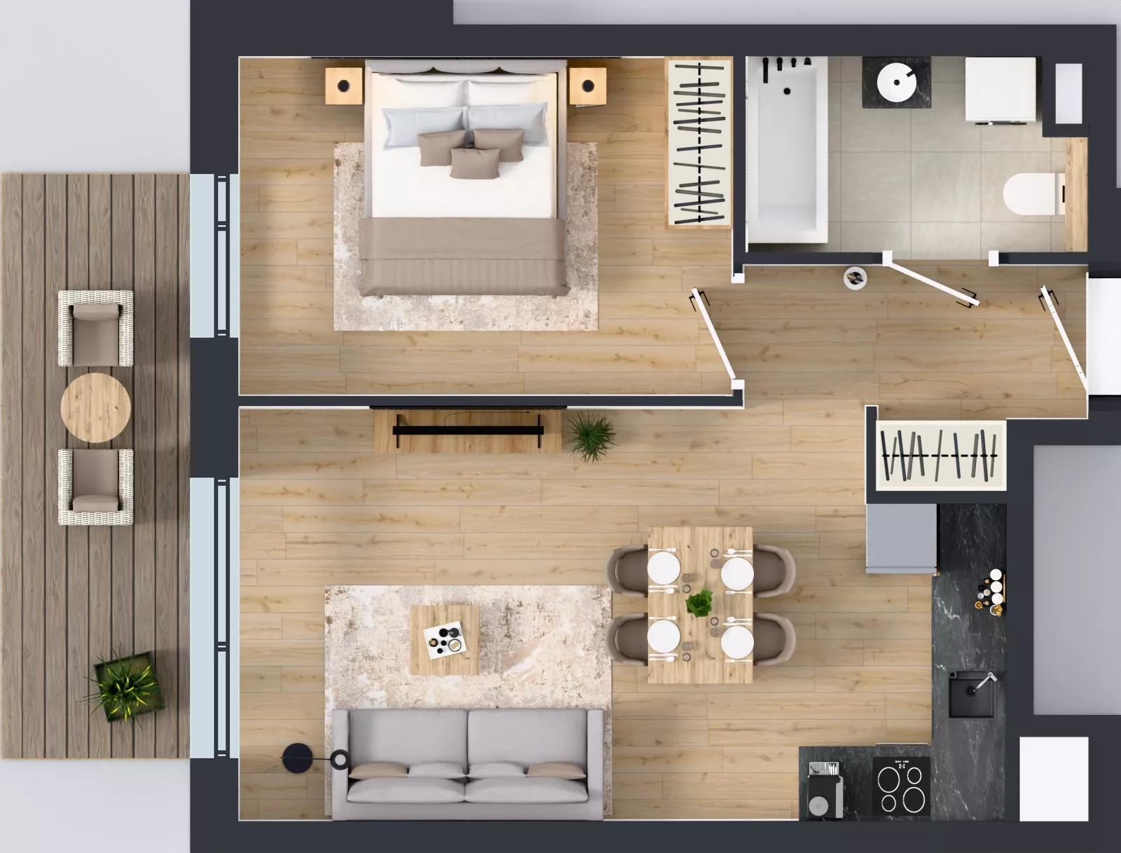 2 pokoje, mieszkanie 43,92 m², piętro 6, oferta nr A.4.7.04, Botanika Skierniewice, Skierniewice, Aleja Macieja Rataja 18