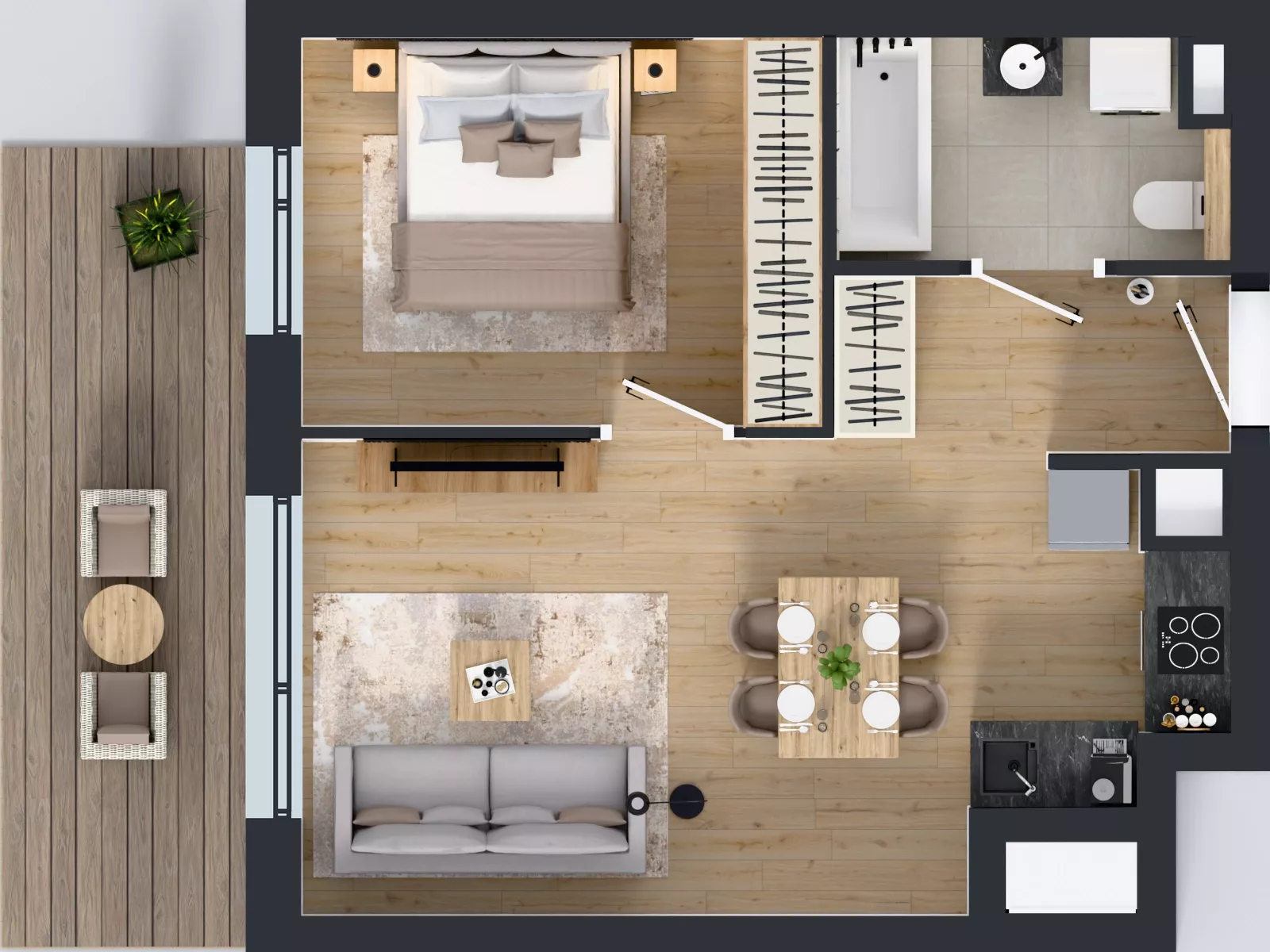 2 pokoje, mieszkanie 41,59 m², piętro 7, oferta nr A.2.8.02, Botanika Skierniewice, Skierniewice, Aleja Macieja Rataja 18