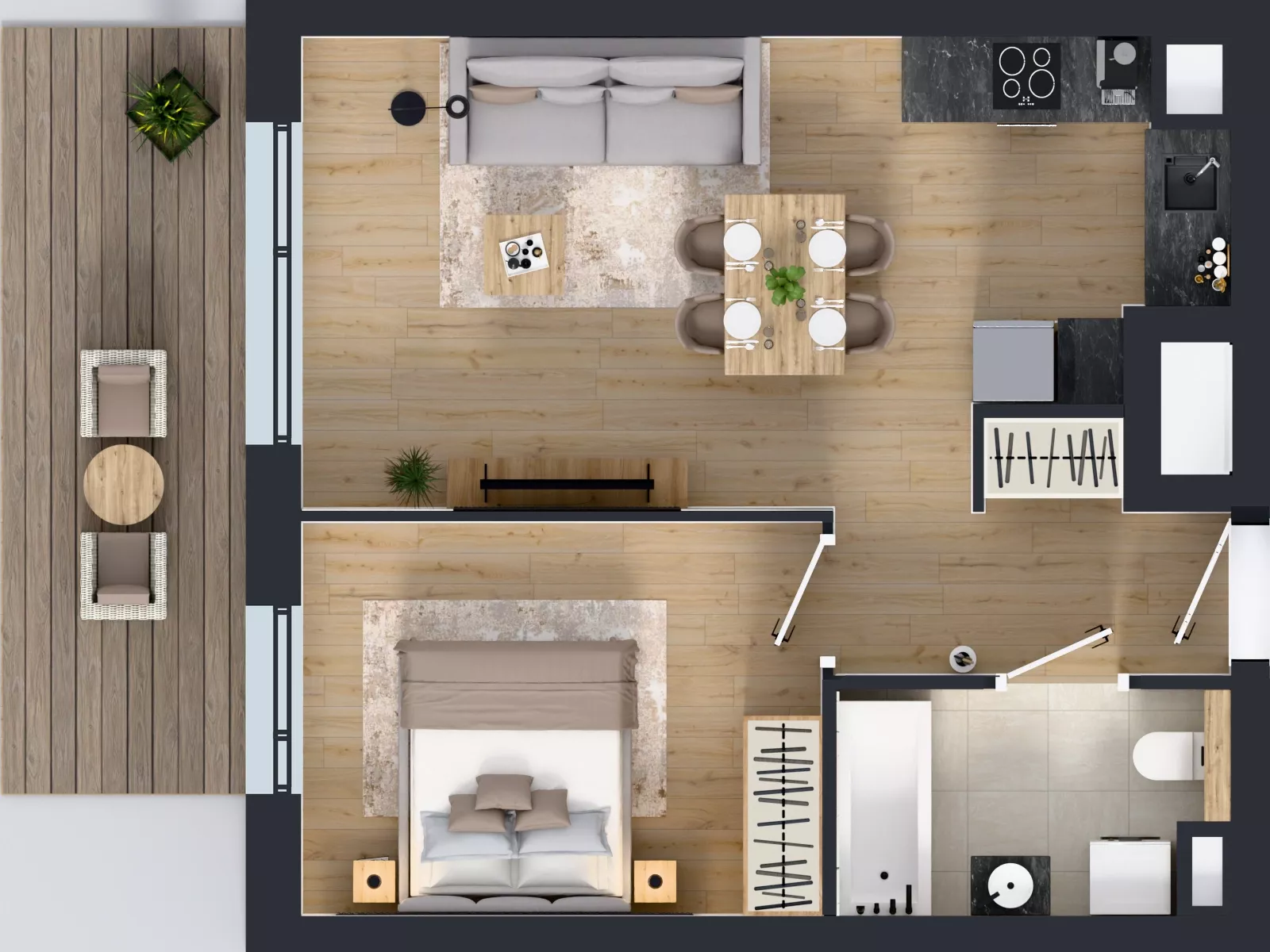 2 pokoje, mieszkanie 42,38 m², piętro 7, oferta nr A.2.8.03, Botanika Skierniewice, Skierniewice, Aleja Macieja Rataja 18
