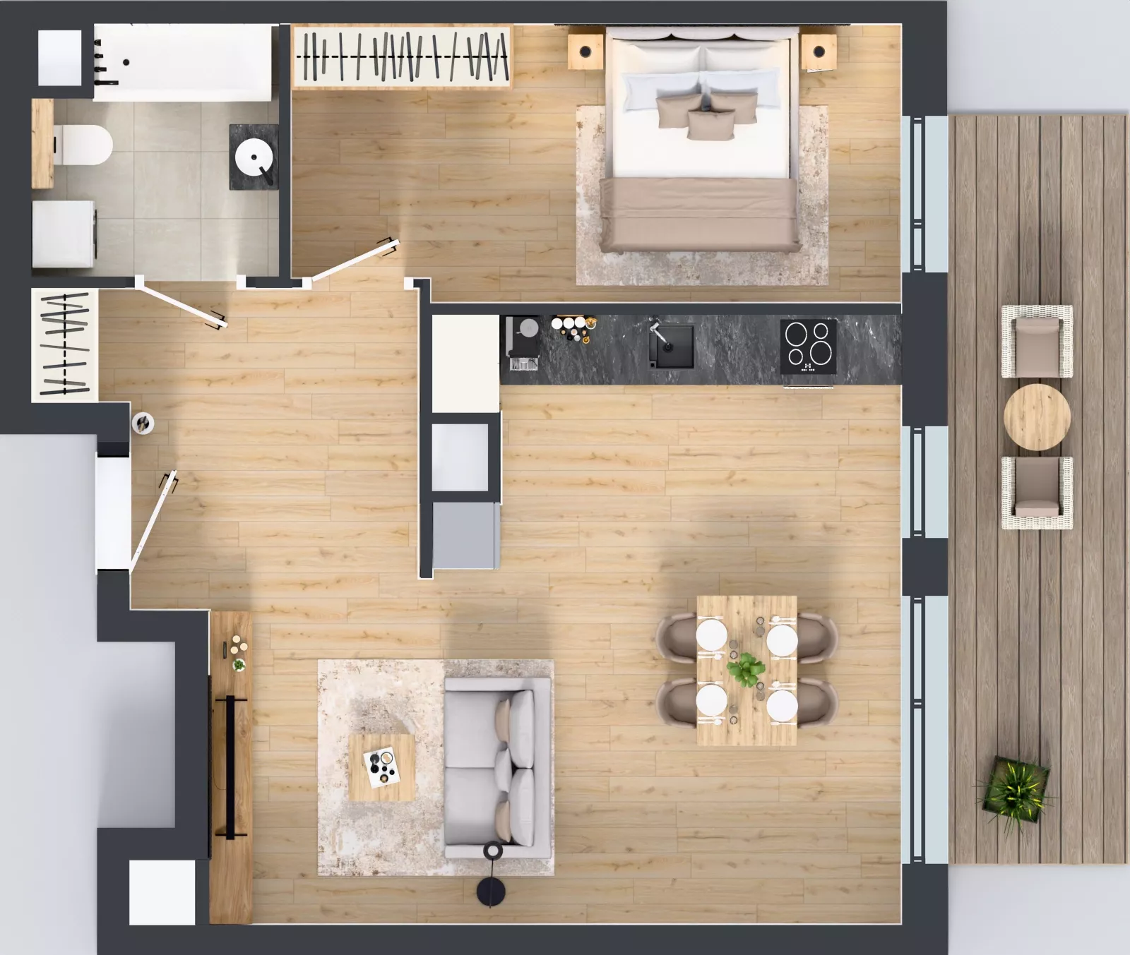 2 pokoje, mieszkanie 54,83 m², piętro 7, oferta nr A.2.8.05, Botanika Skierniewice, Skierniewice, Aleja Macieja Rataja 18