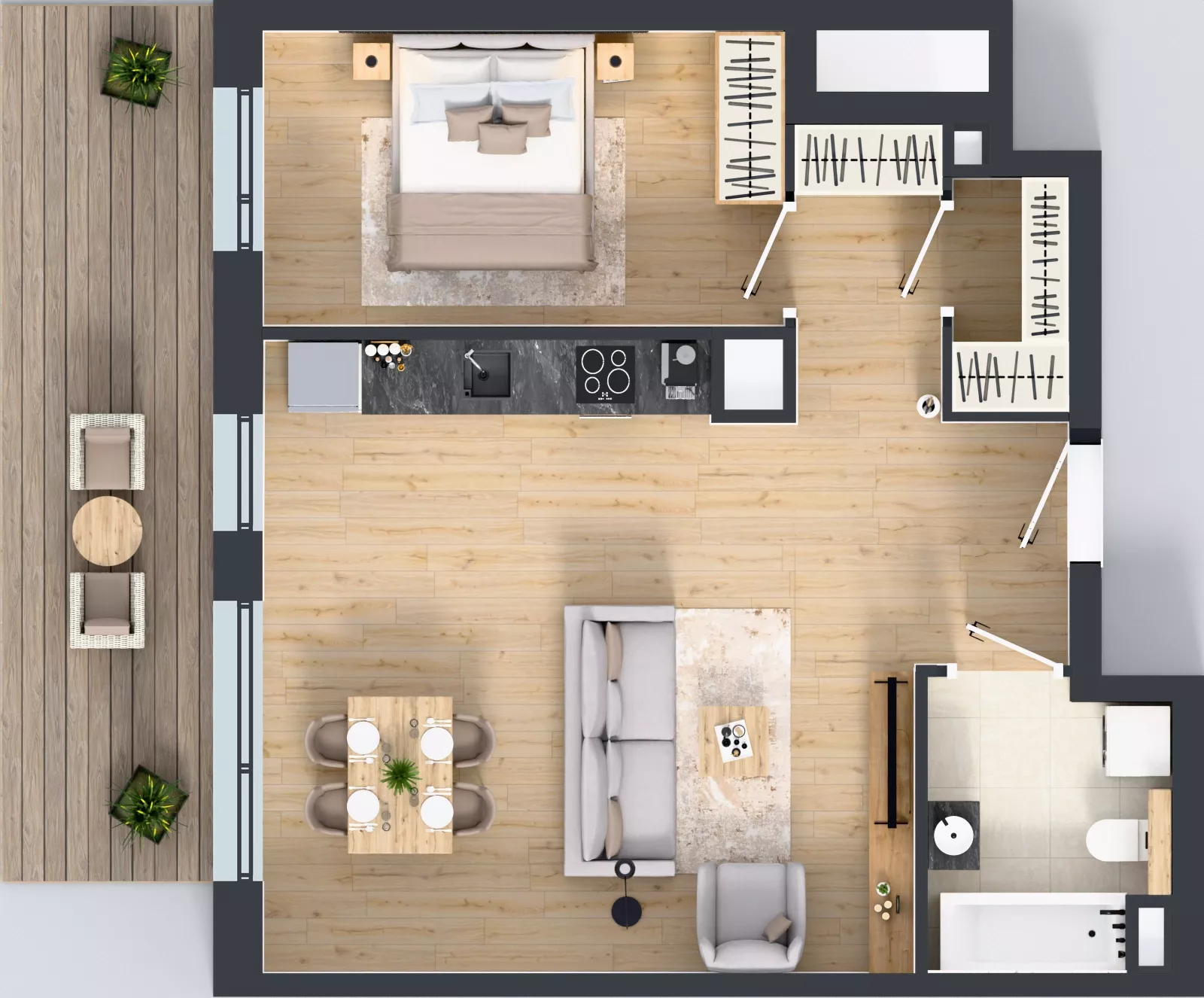 2 pokoje, mieszkanie 53,55 m², piętro 7, oferta nr A.3.8.04, Botanika Skierniewice, Skierniewice, Aleja Macieja Rataja 18