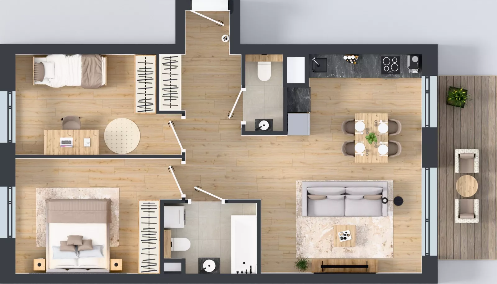 3 pokoje, mieszkanie 65,18 m², piętro 7, oferta nr A.3.8.08, Botanika Skierniewice, Skierniewice, Aleja Macieja Rataja 18