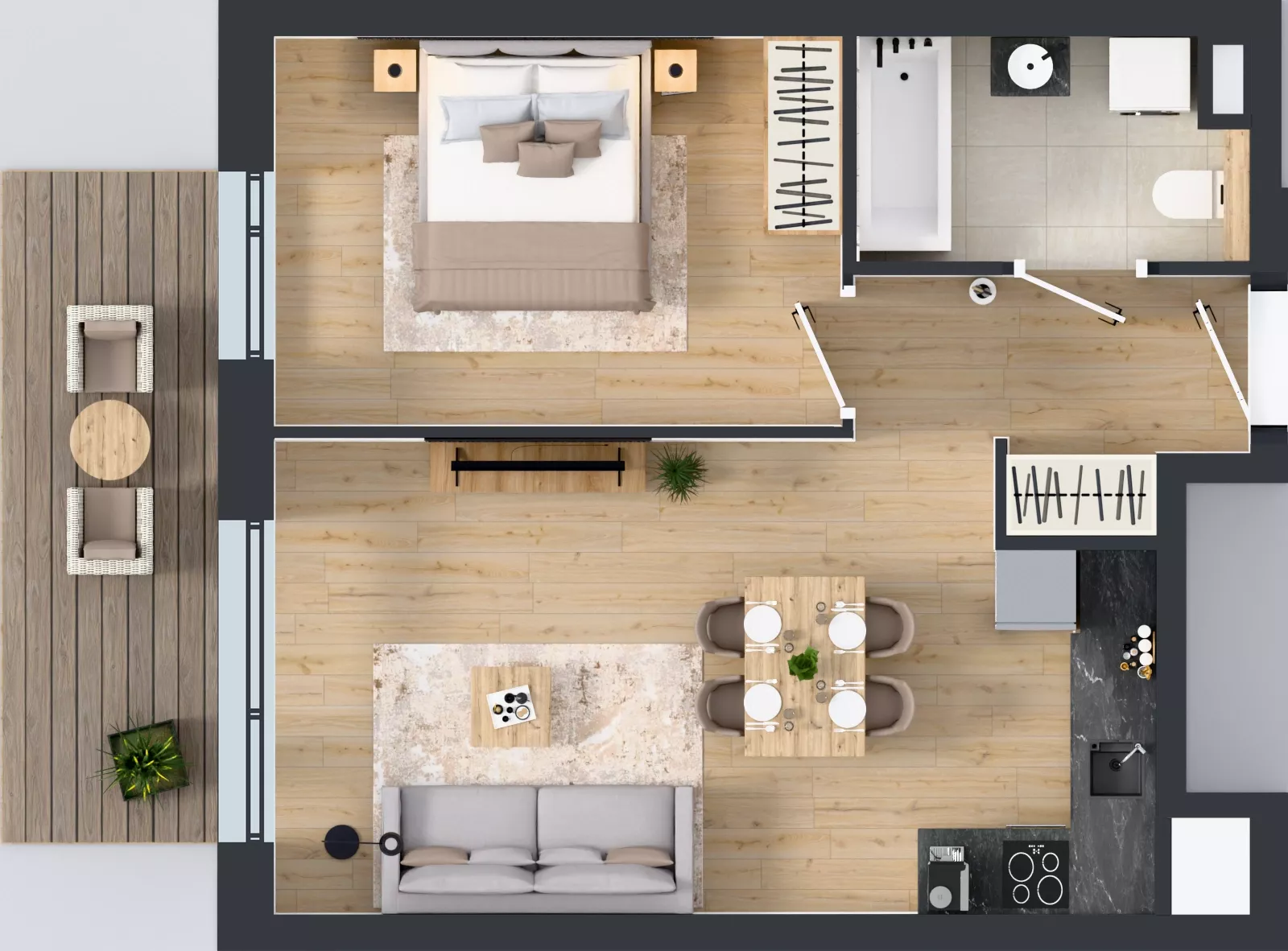 2 pokoje, mieszkanie 43,92 m², piętro 7, oferta nr A.4.8.03, Botanika Skierniewice, Skierniewice, Aleja Macieja Rataja 18