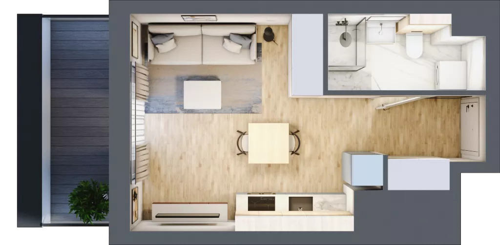 1 pokój, mieszkanie 26,02 m², piętro 1, oferta nr A.3.2.07, Botanika Skierniewice, Skierniewice, Aleja Macieja Rataja 18