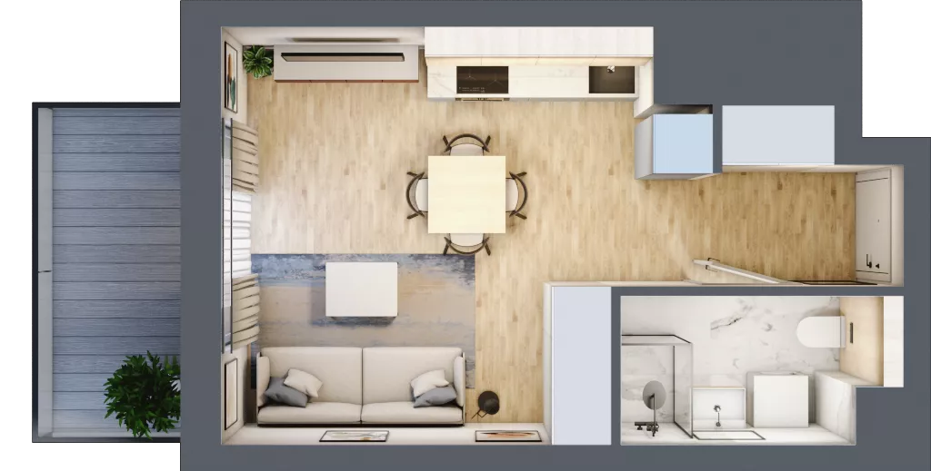 1 pokój, mieszkanie 26,13 m², piętro 6, oferta nr A.2.7.03, Botanika Skierniewice, Skierniewice, Aleja Macieja Rataja 18
