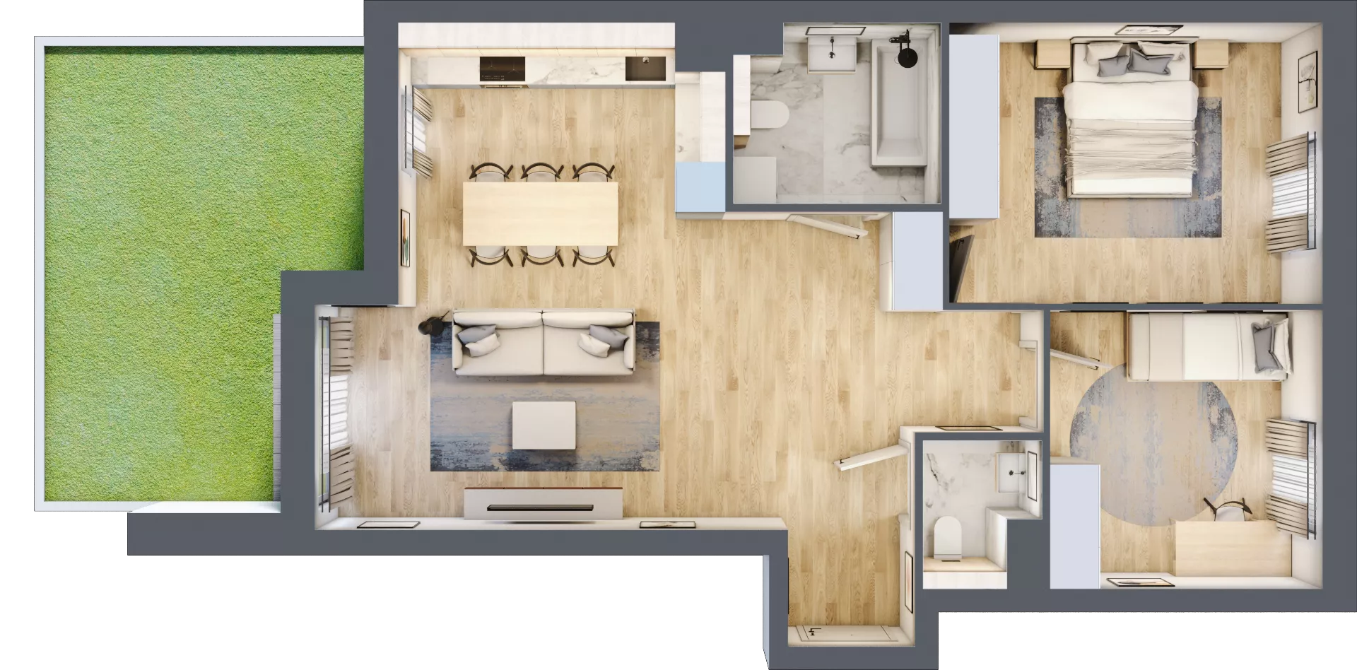 3 pokoje, mieszkanie 72,98 m², parter, oferta nr A.4.1.01, Botanika Skierniewice, Skierniewice, Aleja Macieja Rataja 18
